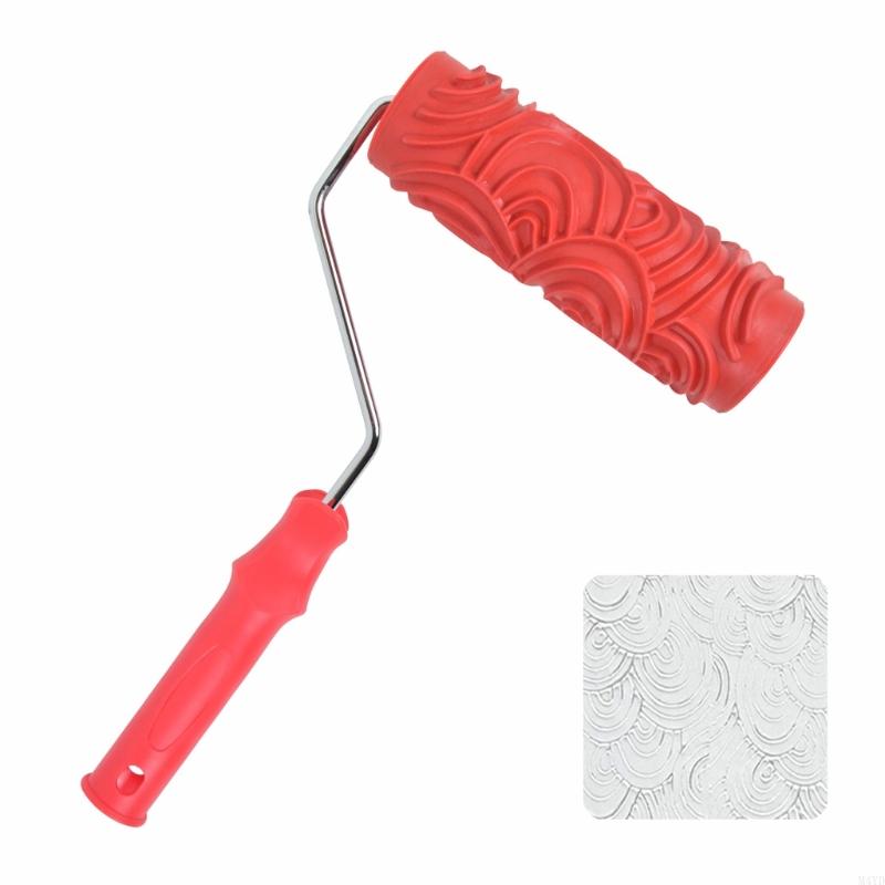 Embossed Pattern Paint Roller Paint Texture Pigment Printing Wall Painting Rolle M4YD