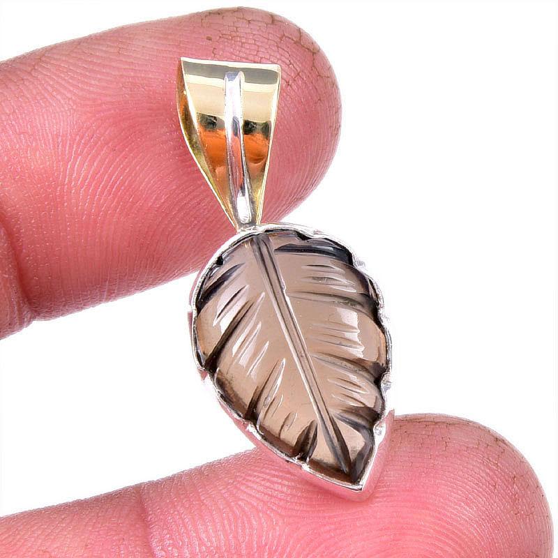 

Natural Smoky Quartz Gemstone 925 Solid Sterling Silver Gift Pendant 1.25 U4Q05