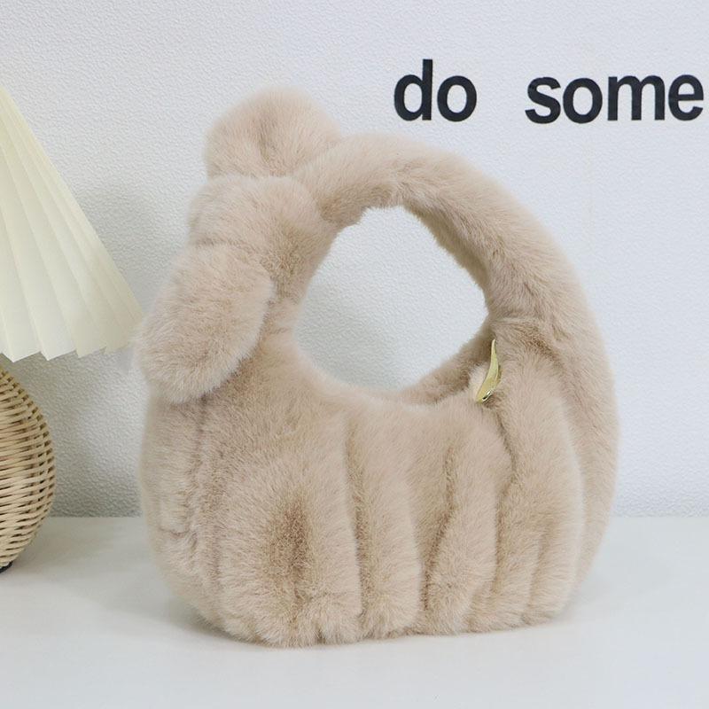 

Осінньо-зимові нові однотонні плюшеві маленькі сумочки, м яка плісована жіноча сумка-клатч, модна універсальна сумка-хмара для вечері, весілля, танцювальної вечірки абрикосовий