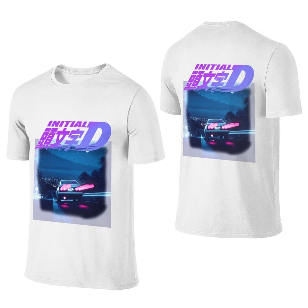 Initial D Neon Ae86 Salt Style Reversible Tshirt Light Minimalism Lazy Feeling Cotton Tee