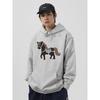 Wassup Year of the Horse Themed National Trend Heavy Fleece Sweatshirt for Men, Autumn and Winter Loose Casual Couple Hooded Top Jacket