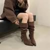 High-heeled French Pointed-toed Over-the-knee Boots Women's Boots, New In Autumn and Winter 2025, Two-wear Tall Stacking Boots