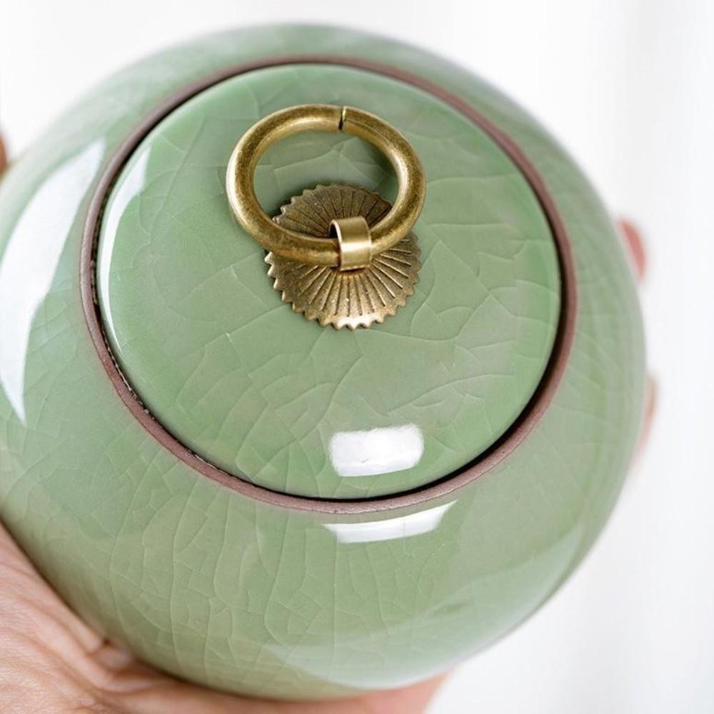 Crackle Glaze Tea Canister Sealed Tea Storage Box Creative Storage Jar  Puer Tea