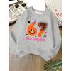 Kids Unisex Crewneck Sweatshirt, Graffiti Style Number 67 Six Seven Smiley Scrawl Print Soft Fleece Pullover For Kids Over 4 Years Old