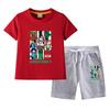 Minecraft Kids' Summer Outfit: Pure Cotton Short Sleeve T-Shirt & Shorts Set for Boys & Girls