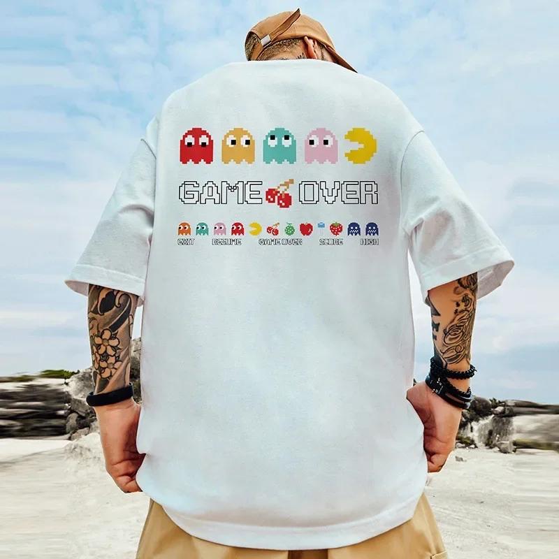 Hip Hop Oversize T Shirt Men Streetwear Harajuku Cartoon Print Tshirt Short Sleeve Cotton Loose HipHop T-Shirt Plus Size 5XL