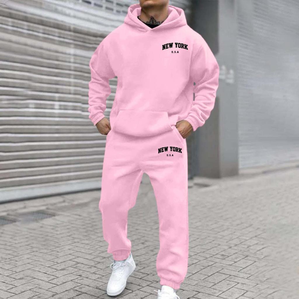 Trendy Men's and Women's Plus Velvet Streetwear Hoodie Set