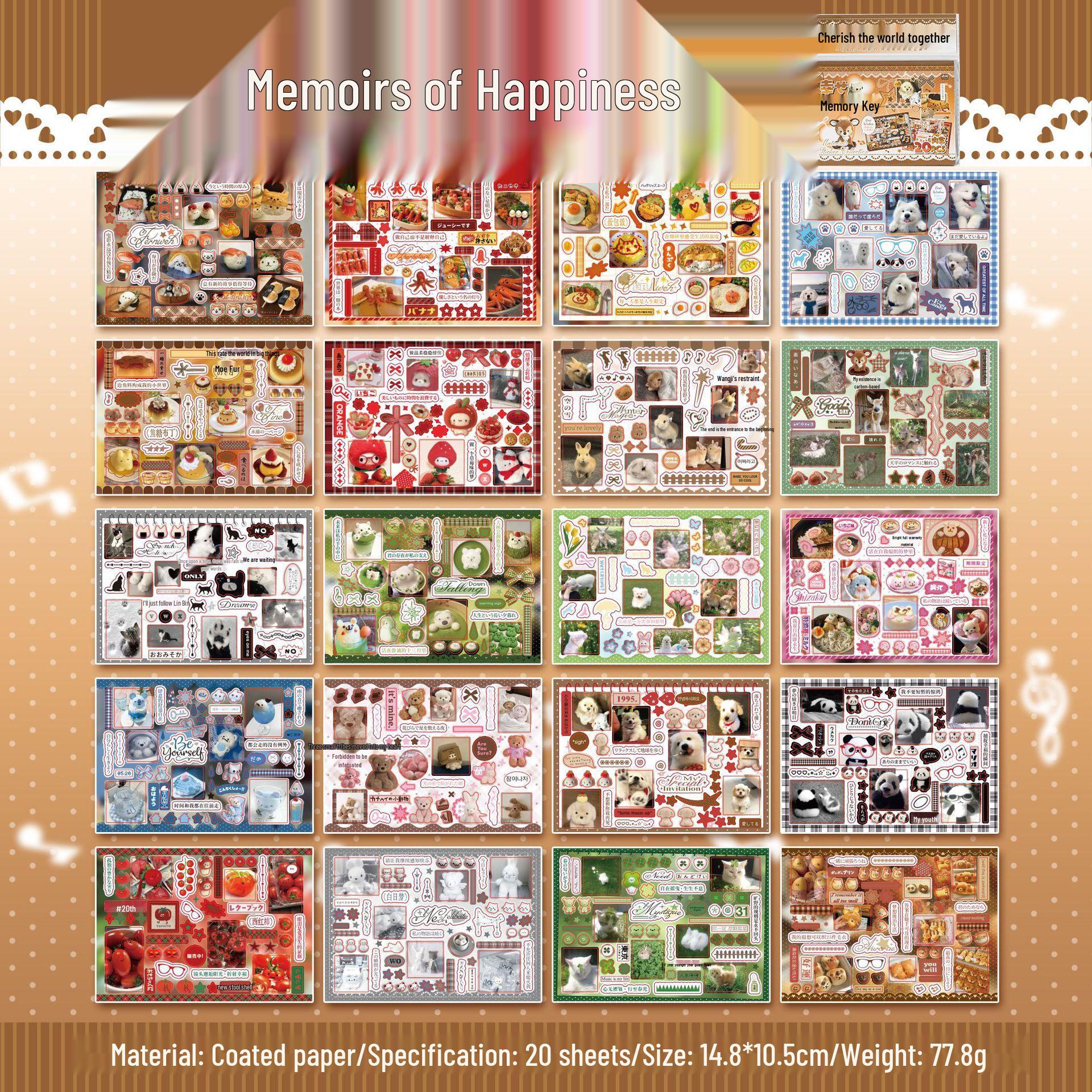 Yu Xian Japanese Retro Sticker Book: Cute World for DIY Journaling & Phone Cases
