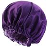 Women's Double-Layer Satin Sleep Cap - Adjustable Elastic Band for Soft Hair Protection