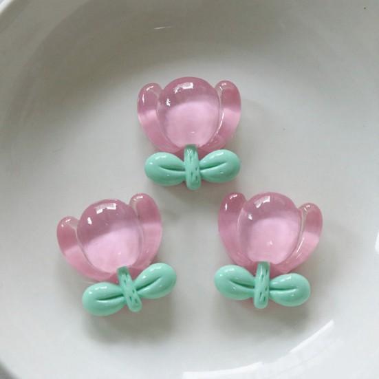 5Pcs Resin Tulip Flowers DIY Tulip Sunflower Shoe Craft Accessories Charms Flower Ornaments for Jewelry Shoes