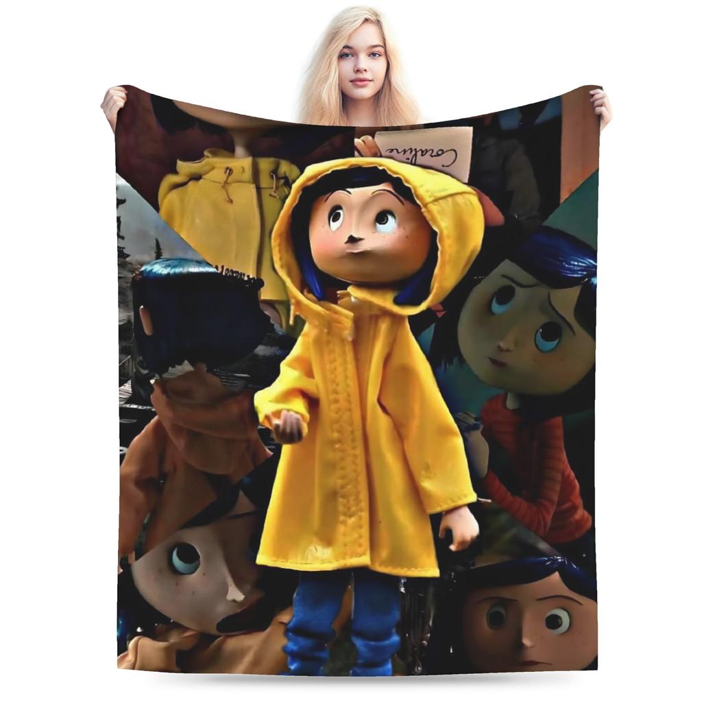 Coralines Flannel Blankets Winter  Warm Bedding Throws for Girls Boys Living Room Funny Bedspread Sofa Bed Cover