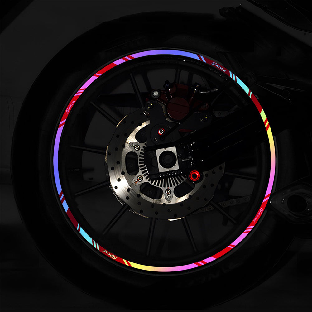 17" Auto Styling Streifen Regenbogen Felgenband Motocross Bike Motorrad Radaufkleber für Kawasaki Honda Yamaha Suzuki