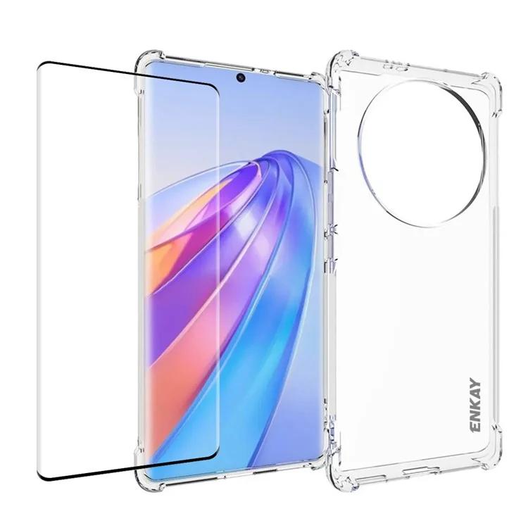 

Чехол ENKAY из ТПУ для Honor Magic5 Lite 5G/X9a 5G/X40 5G, прозрачный чехол для телефона с изогнутой алюминиево-силиконовой пленкой