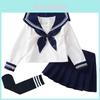 Adorable Girls Academy Style Sailor Uniform Set With Removable Hood For Summer