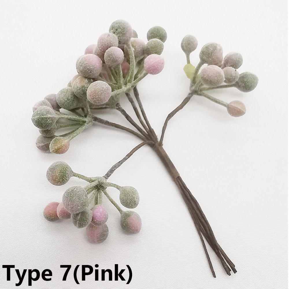 6PCS/Bundle DIY Xmas Ornament Home Decor Pine Artificial Flowers Simulation Plants Faux Grass