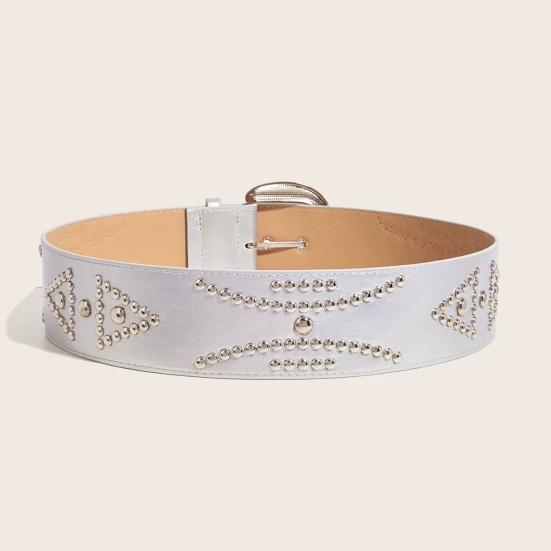 Imitation Leather Women Belt Wide Edge Design Adjustable Length Belt