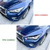 Applicable To Infiniti Q50 2014 + Automotive Carbon Fiber Pattern Headlight Light Eyebrow Car Sticker Exterior Accessories
