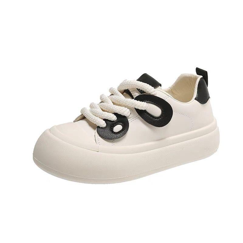 Niche black and white panda big head board shoes women's autumn new versatile casual women's shoes platform children