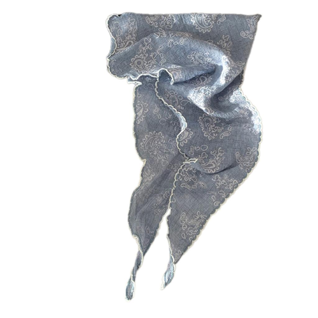 Multiuse Flower Print Headscarf Thin Headwrap Photo Bandana for Women Fashionable Head Covers for Spring Music Festival