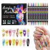 24 Color Nail Art Pens, 0.5 MM Nail Polish Pens Set Drawing Painting Point Liner Acrylic Painted Pen Kit, Waterproof Quick-drying Nail for DIY Gift