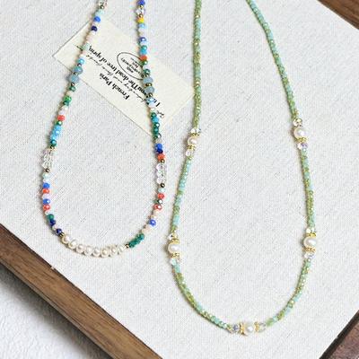 Japanese & Korean Niche Freshwater Pearl & Crystal Beaded Choker - Ideal Student & Best Friend Gift for Women