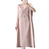 Literary style embroidered cotton silk nightdress women's summer artificial cotton with chest pad pocket loungewear can be worn outside dress thin