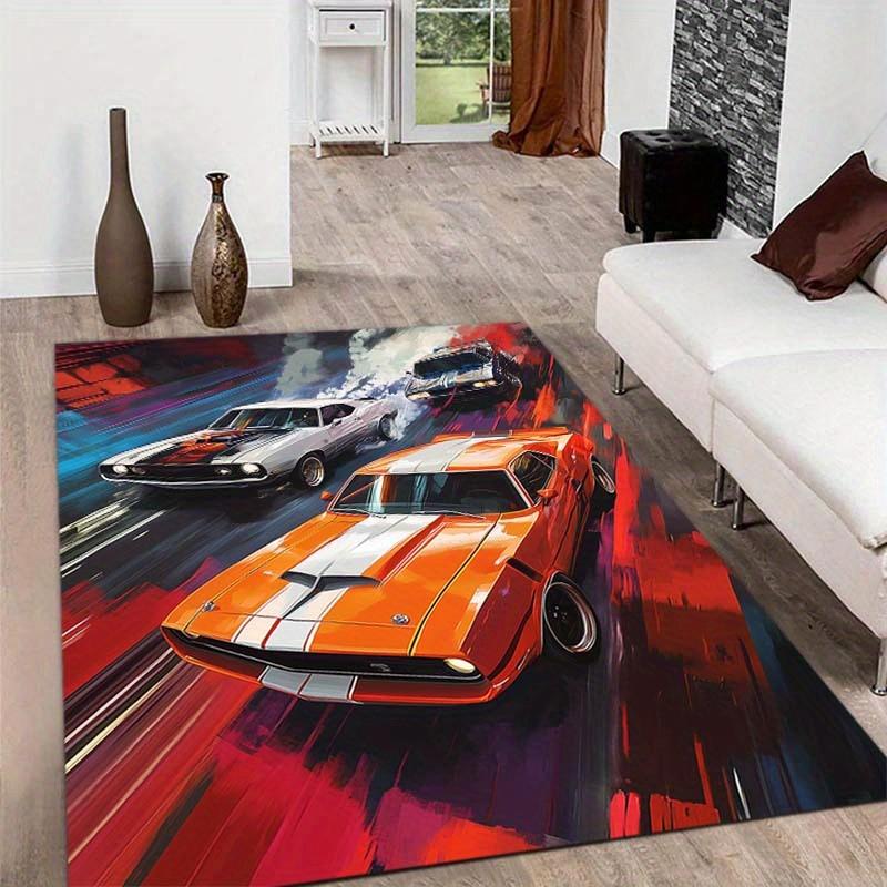 1pc Offlannel Floor Mat, a Festive Gift Featuring a Racing Print Carpet, Suitable for Bedrooms, Porches, Indoor Hallways, Living