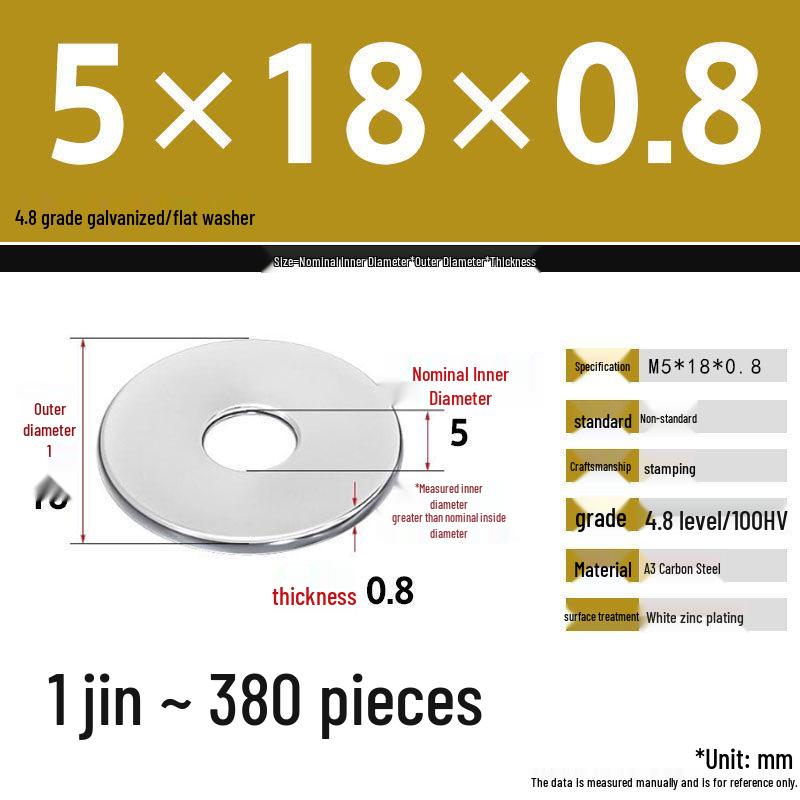 Galvanized Extra Large Thickened Metal Flat Washer (M6-M16)