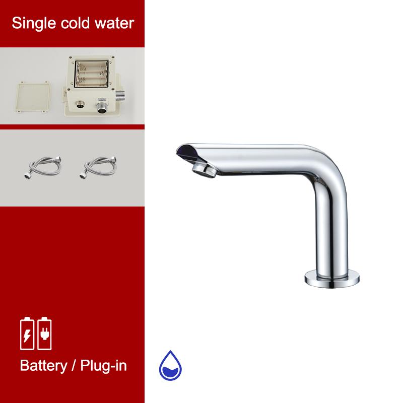 ELLEN Sensor-Waschtischarmatur Chrom Aufsatzarmatur Automatisch aufblasbarer Wasser-Mischhahn Hohe Spültischarmaturen ELS8870