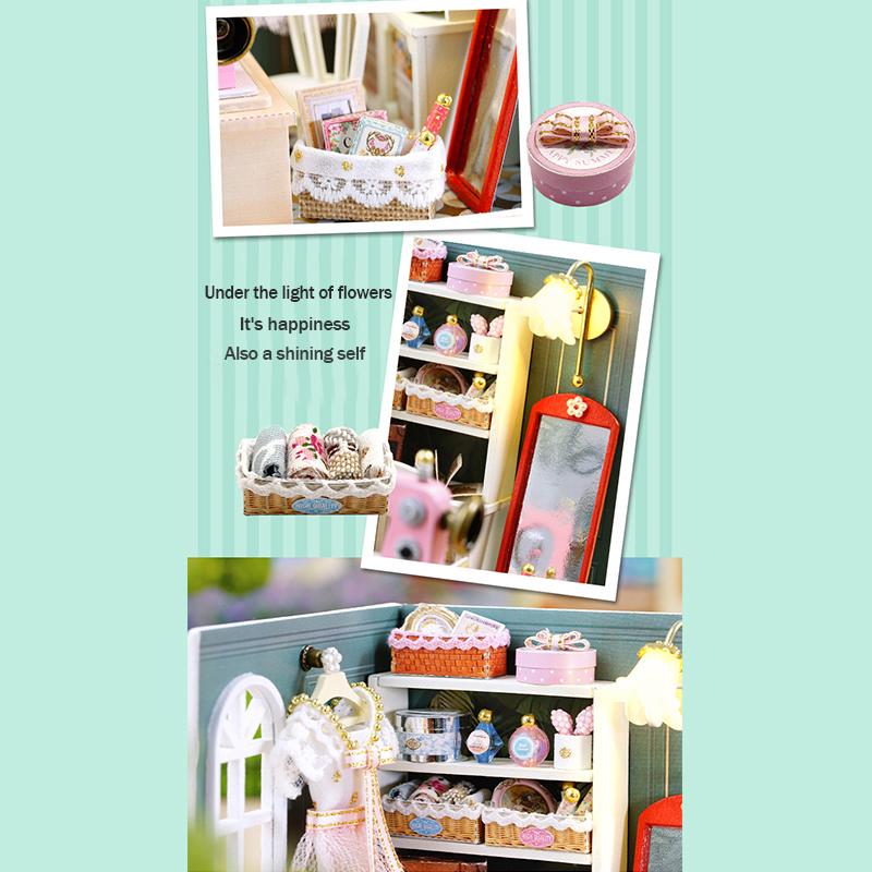 Mini Miniature Doll House DIY Small House Kit Making Room Toys Home Bedroom Decorations With Furniture Wooden Craft DollHouses