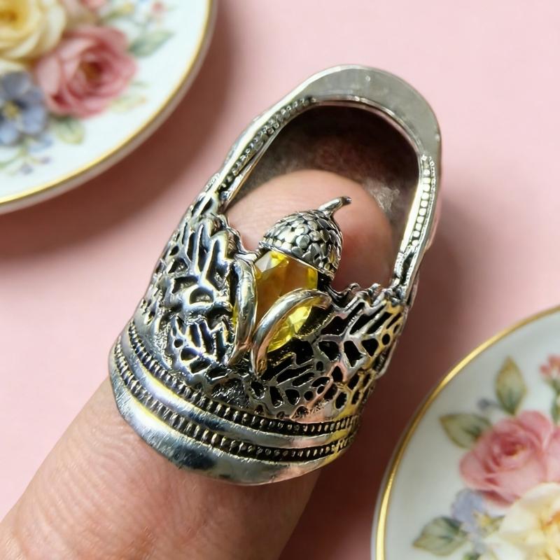 Sturdy Alloy Thimble Tool for Sewing and Crafting Enthusiasts Offering Open Designs Flexibility and Comfortable Fit