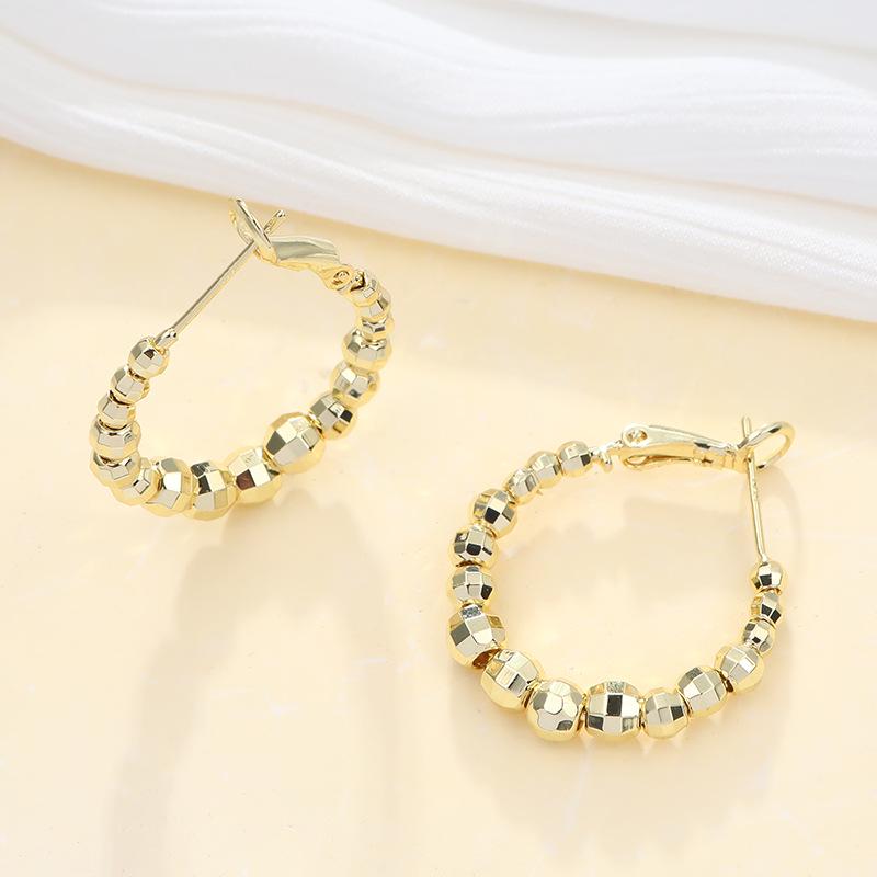 Huazi Style Zircon Stud Earrings for Women - Gold-Plated, Non-Fading Luxury Jewelry