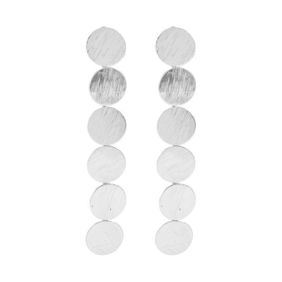 Collana a Y Chunky Dischi Metallici Choker Dischi Moneta Testurizzati Pendente
