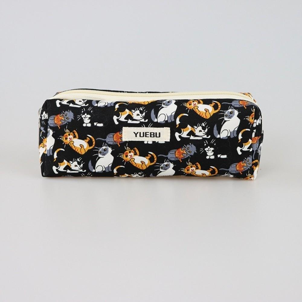 Large Capacity Stationery Box with Zipper Kitten Pencil Pouch Pencil Case  Back-To-School Supplies