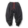 Chinese-style Japanese-style Linen Casual Pants for Men, 9-inch Loose, Wide-leg, Tight-fitting, Plus-size Radish Pants and Casual Harem Pants