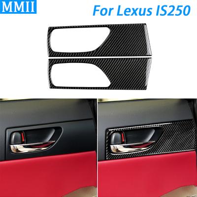 For Lexus IS250 2013- Real Carbon Fiber Back Door Handle Panel Decorative Cover Car Interior Decoration Accessories