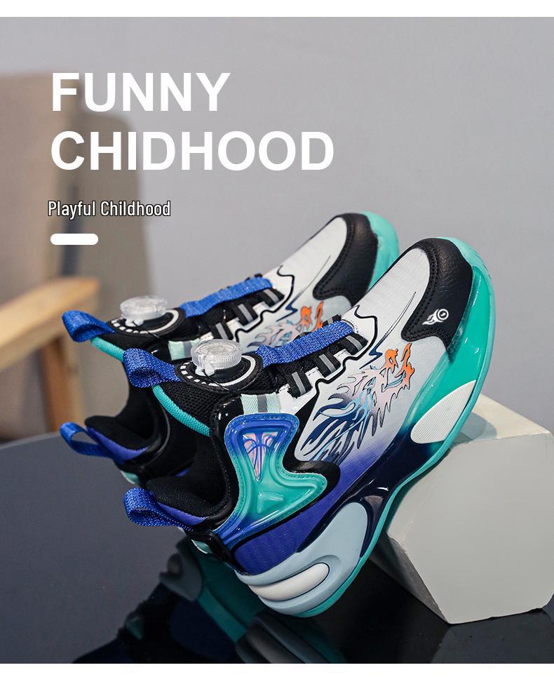 Limited Edition Year of the Snake Boys' Basketball Shoes - New Spring Non-Slip Soft-Soled Sports Shoes for Medium & Large Children.