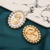 Victorian Style Alloy Cameo Brooch With Crystal Rhinestones Pearls Women Fashion Jewelry Decorative Lapel Accessory