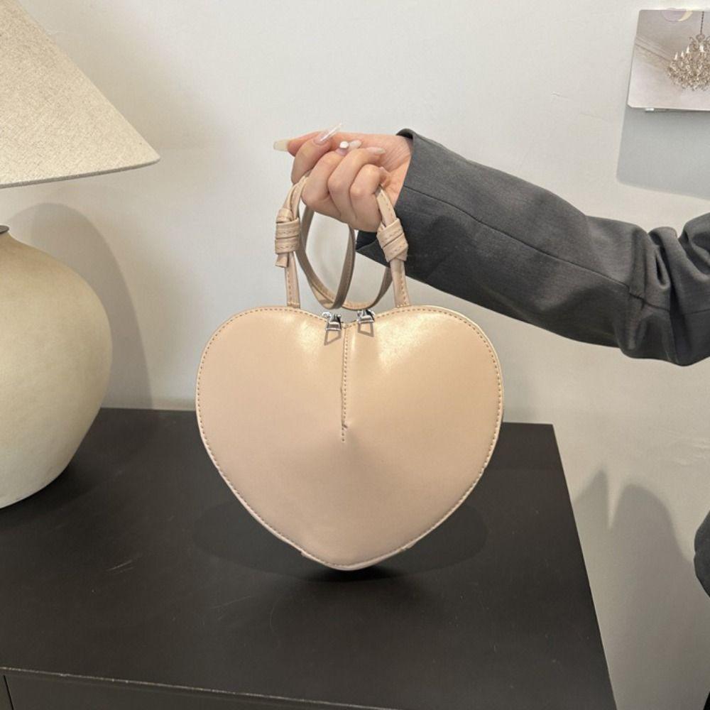 PU-Leder Herztasche Vielseitiges Design Multifunktionale Umhängetasche Einzigartiges Design Modischer Stil Herzförmige Tasche