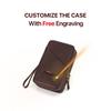 Genuine Leather Phone Cable Storage Bag Zipper Portable