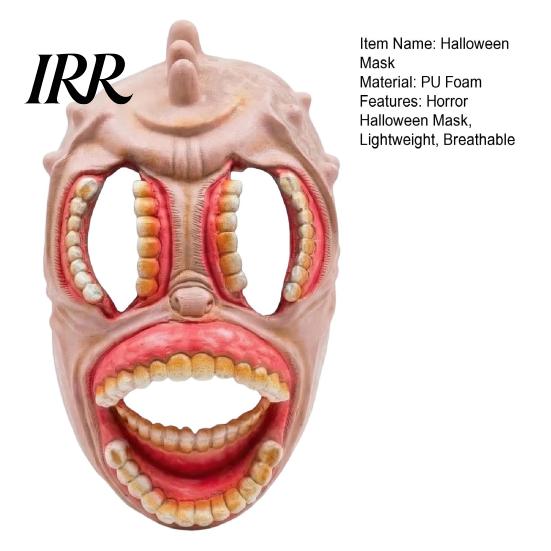 Comfortable Halloween Mask Horror Mask, with Hollow Realistic Fangs, Lightweight Breathable Unique Party PU Foam Grimace for Cosplay Costume Props