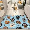 Cute Cartoon Dachshund Dog Print Area Rug Pet Animal Non‑Slip Rectangular Floor Mat Home Decor For Gaming Room Bedroom