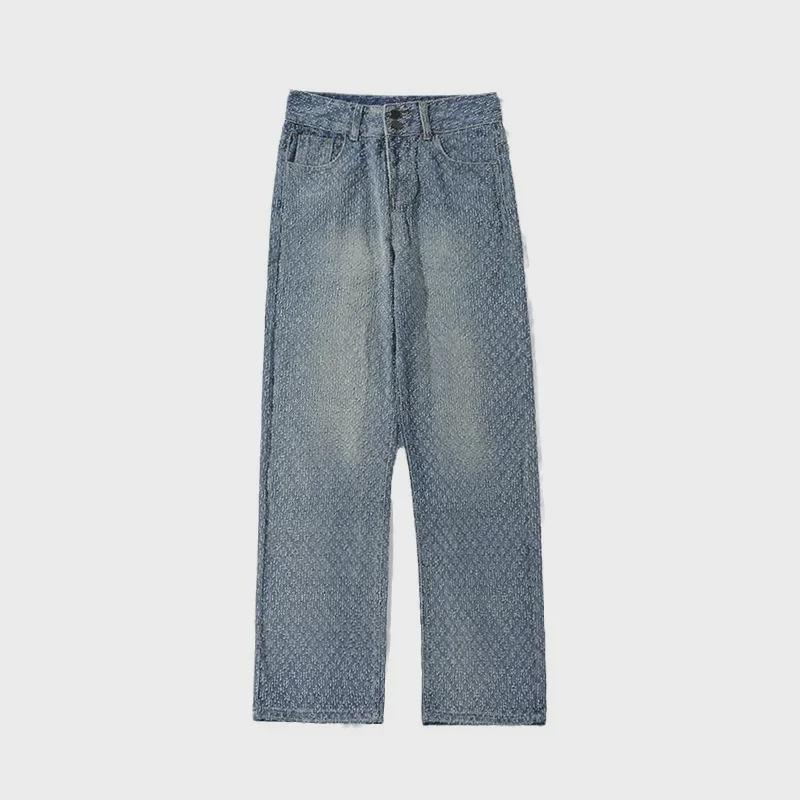 Herren Retro American-Style Locker Weitbein Jacquard Jeans - Cooles Frühlingsdesign