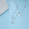 Unift Star Moon Pendant Necklace Stainless Steel Necklace for Women and Men Fashion Star Moon Collarbone Chain Jewelry