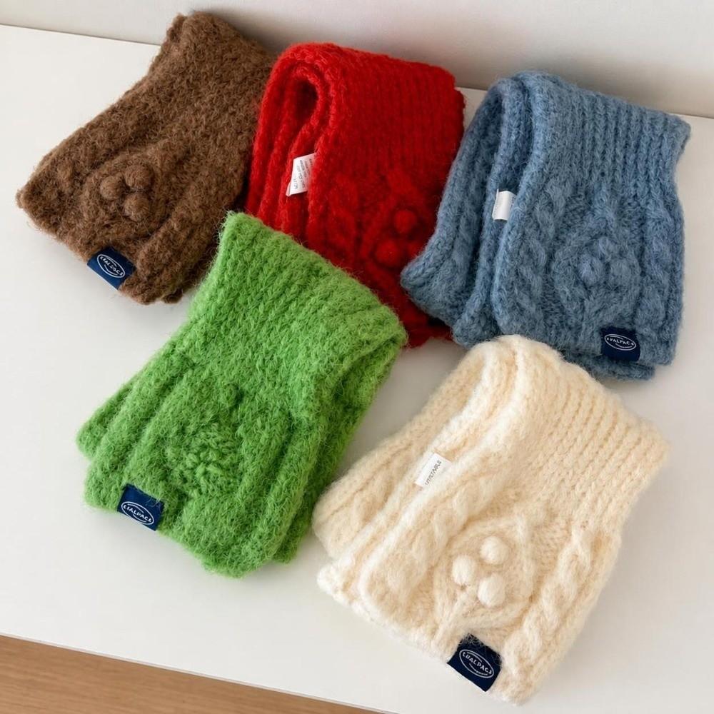 Knitted Yarn Knitted Scarf Textured Pattern Neck Warmer New Short Scarf Daily Outfits
