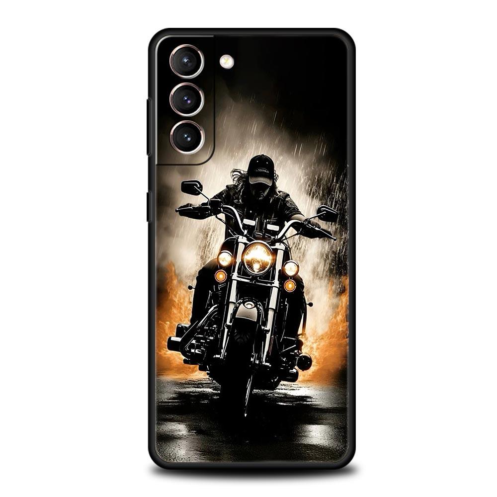 

Phone Case For Samsung Galaxy S25 Edge S24 S23 S22 S21 Ultra S20 FE 5G S10 S10E S9 Plus Soft TPU Cover Cool motorcycle Galaxy S23+