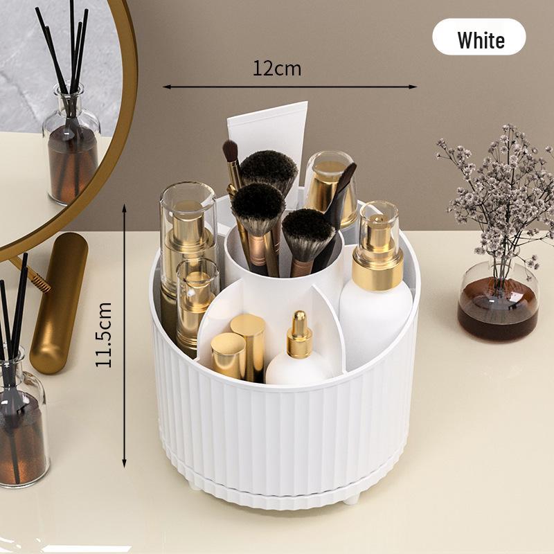 

Вращающийся настольный органайзер для ручек и косметики: Подставки для помады, теней для век, кистей и многого другого белый