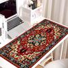 Bohemian Style Large Gaming Mouse Pad Antique Persian Rug Pattern 900x400 Non-Slip Rubber Base Stitched Edges PC Desk Accessory
