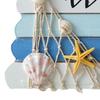 Beach Welcome Sign for Front Door Summer Ocean Wood Plaque Rustic Door Hanger with Starfish Shells for Farmhouse Outdoor Porch Decor