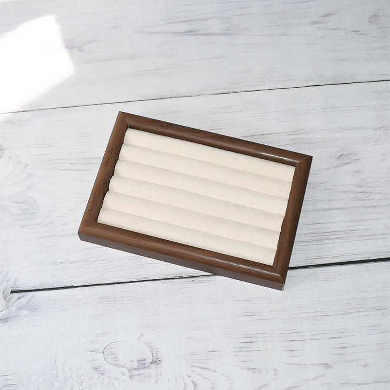 Solid Wood Ring Storage Tray Walnut Wood Counter Ring and Earring Display Tray Shop Home Bracelet Earring Display Pallet